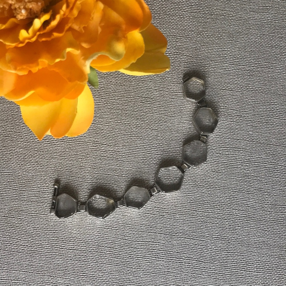 Silver Crystal/Glass Bracelet vintage✨